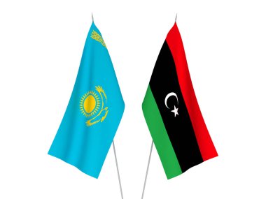 Kazakistan ve Libya bayrakları