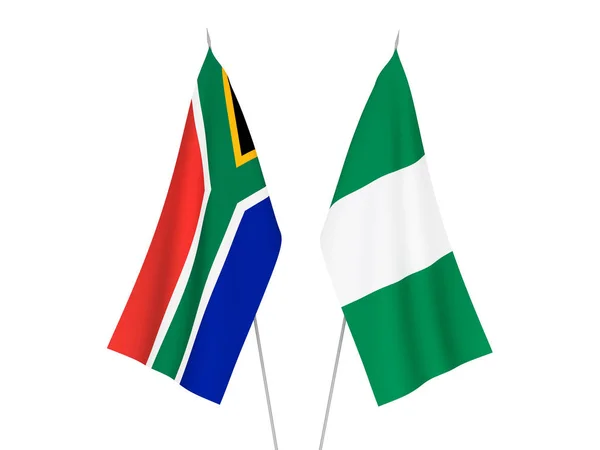 Bandiere della Repubblica sudafricana e della Nigeria — Foto Stock
