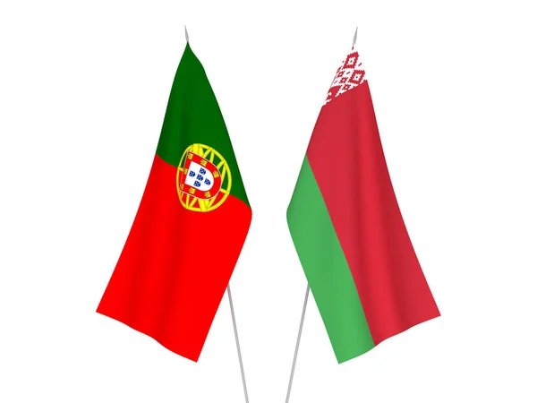 ベラルーシとポルトガルの国旗 — ストック写真