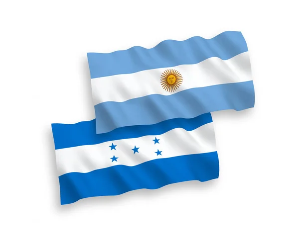 Banderas de Argentina y Honduras sobre fondo blanco — Vector de stock