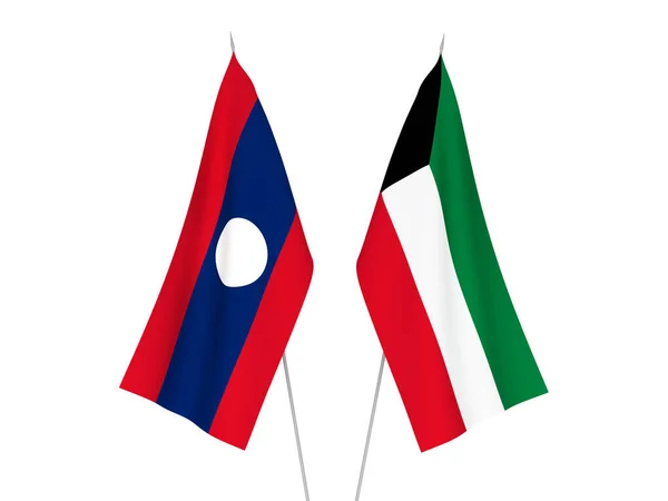 Banderas de Kuwait y Laos —  Fotos de Stock