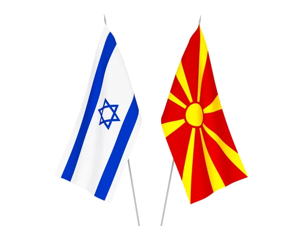 Drapeaux de Macédoine du Nord et Israël — Photo