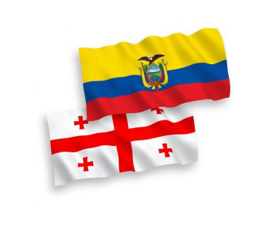 Flags of Ecuador and Georgia on a white background