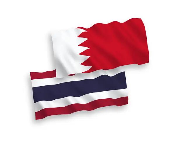 Drapeaux de Bahreïn et de Thaïlande sur fond blanc — Image vectorielle