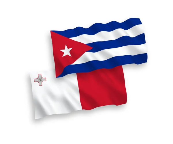 하얀 배경에 있는 몰타 와 쿠바 의기들 — 스톡 벡터