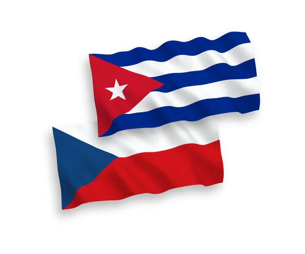 Drapeaux de la République tchèque et de Cuba sur fond blanc — Image vectorielle