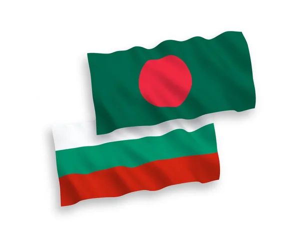 Σημαίες του Μπαγκλαντές και της Βουλγαρίας σε λευκό φόντο — Διανυσματικό Αρχείο