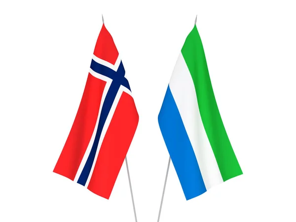 Norges och Sierra Leones flagg — Stockfoto