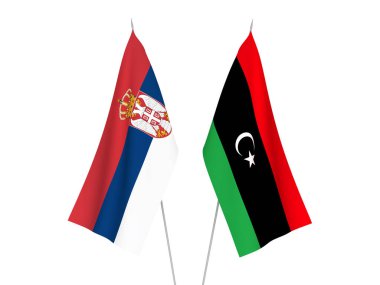 Sırbistan ve Libya bayrakları