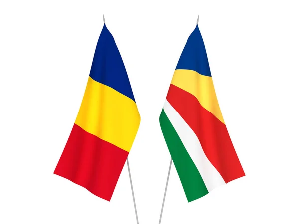 Romania and Seychelles flags — ストック写真