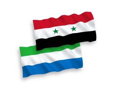 Beyaz arka planda Sierra Leone ve Suriye bayrakları