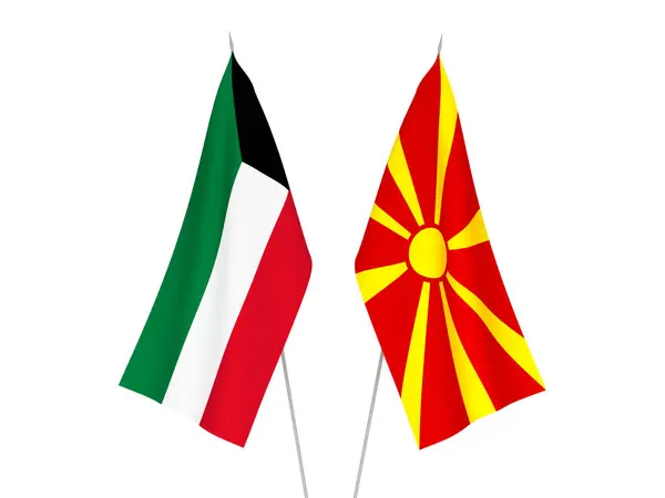 Banderas de Kuwait y Macedonia del Norte —  Fotos de Stock