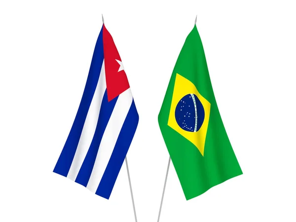 ब्राझील आणि क्युबा ध्वज — स्टॉक फोटो, इमेज