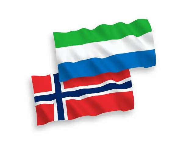 Σημαίες της Νορβηγίας και της Σιέρα Λεόνε σε λευκό φόντο — Διανυσματικό Αρχείο
