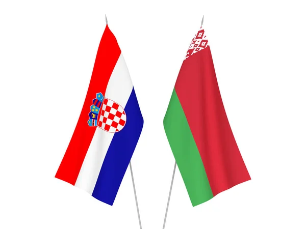 Bandeiras da Croácia e da Bielorrússia — Fotografia de Stock