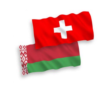 Flags of Belarus and Switzerland on a white background
