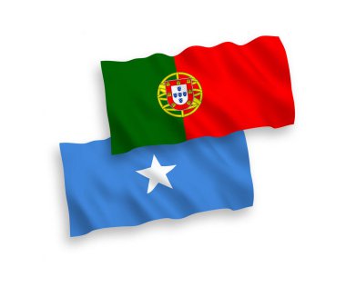 Flags of Portugal and Somalia on a white background
