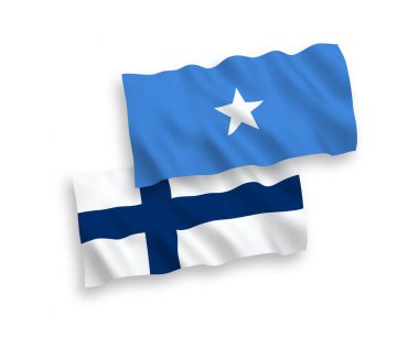 Flags of Finland and Somalia on a white background