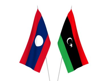 Laos ve Libya bayrakları