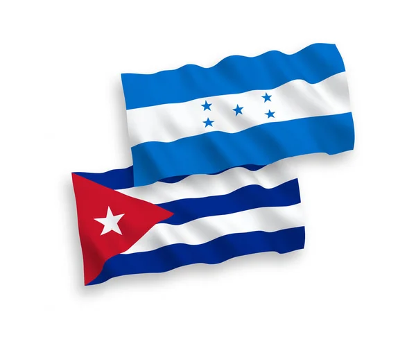 Флаги Кубы и Гондураса на белом фоне — стоковый вектор