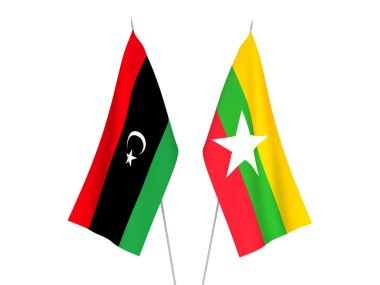 Myanmar ve Libya bayrakları