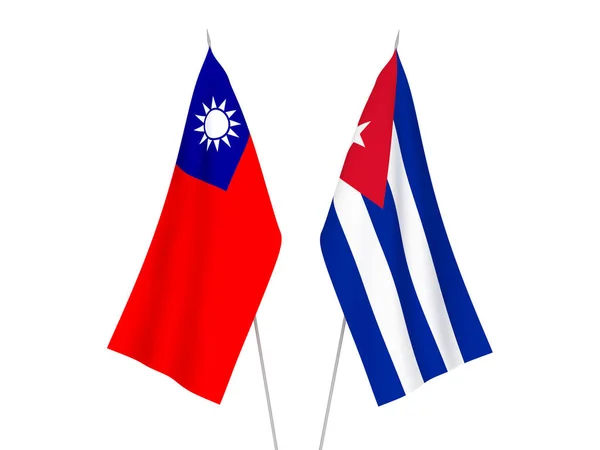 Флаги Китая и Кубы — стоковое фото