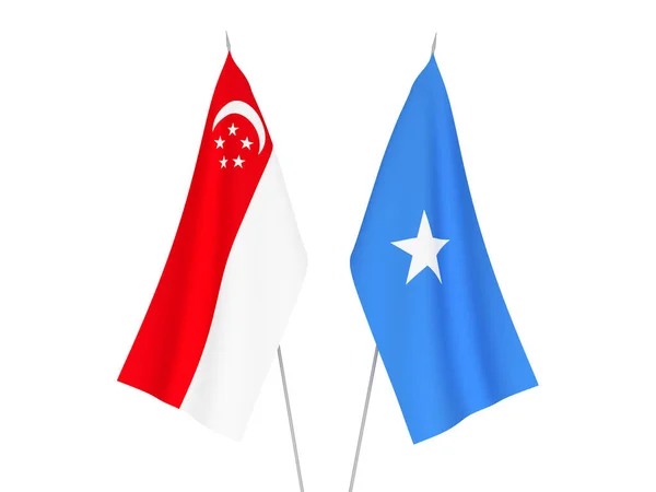 Somalia and Singapore flags — Stock Photo, Image