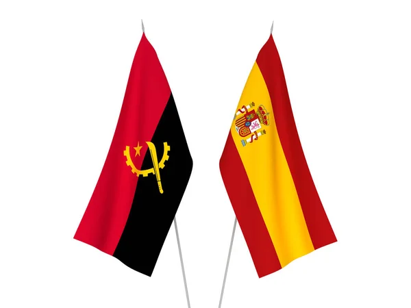 Флаги Испании и Анголы — стоковое фото