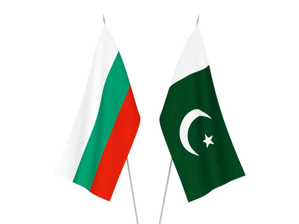 Bandeiras da Bulgária e Paquistão — Fotografia de Stock