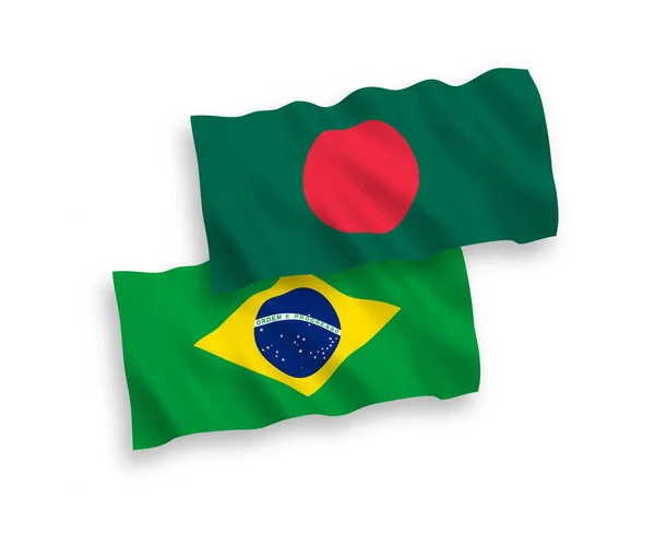Banderas de Brasil y Bangladesh sobre fondo blanco — Archivo Imágenes Vectoriales