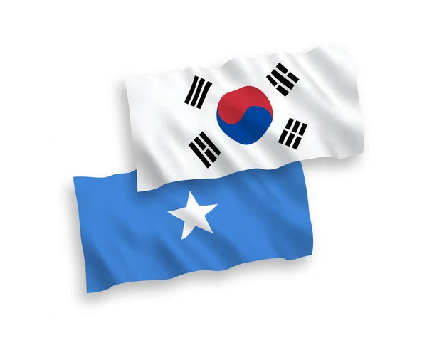 Flags of South Korea and Somalia on a white background — 스톡 벡터