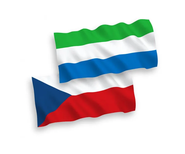 Flagi Republiki Czeskiej i Sierra Leone na białym tle — Wektor stockowy