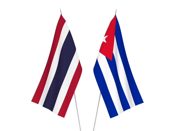 Thailand and Cuba flags — 스톡 사진