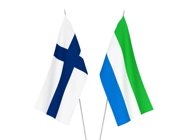 Vlaggen van Sierra Leone en Finland — Stockfoto
