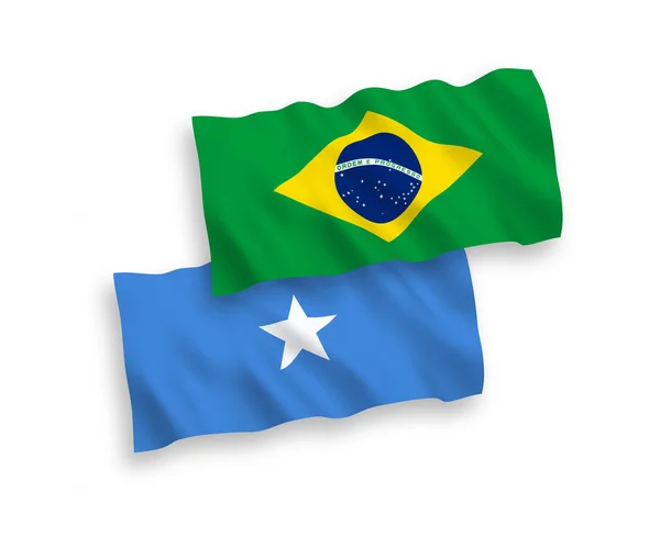 Flags of Brazil and Somalia on a white background — 스톡 벡터