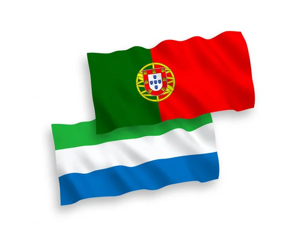 Flaggen von Portugal und Sierra Leone auf weißem Hintergrund — Stockvektor