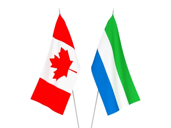 Vlajky Sierra Leone a Kanada — Stock fotografie