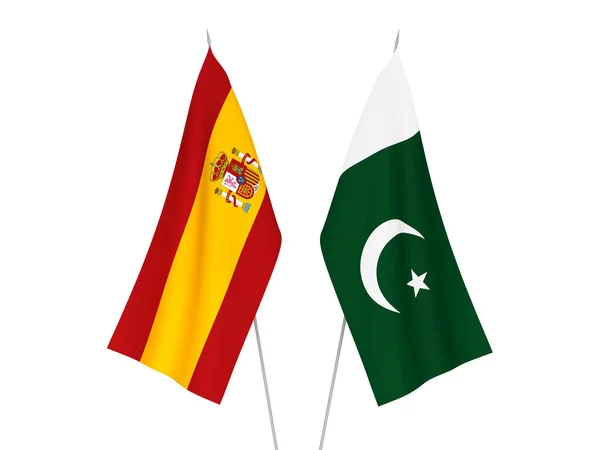 Флаги Испании и Пакистана — стоковое фото