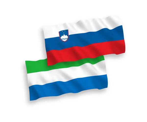 Flags of Slovenia and Sierra Leone on a white background — 스톡 벡터