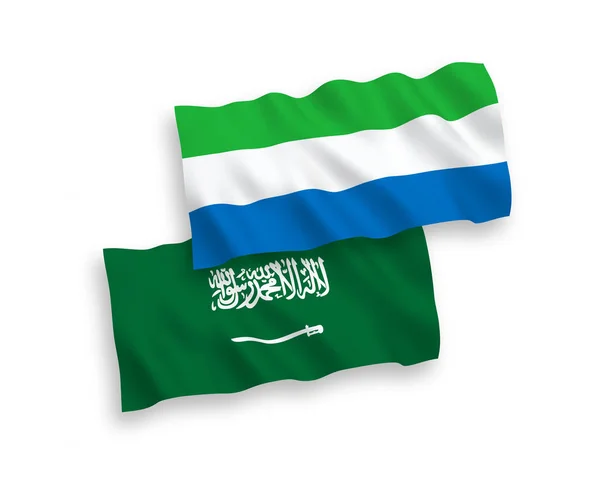 Flags of Saudi Arabia and Sierra Leone on a white background — 스톡 벡터