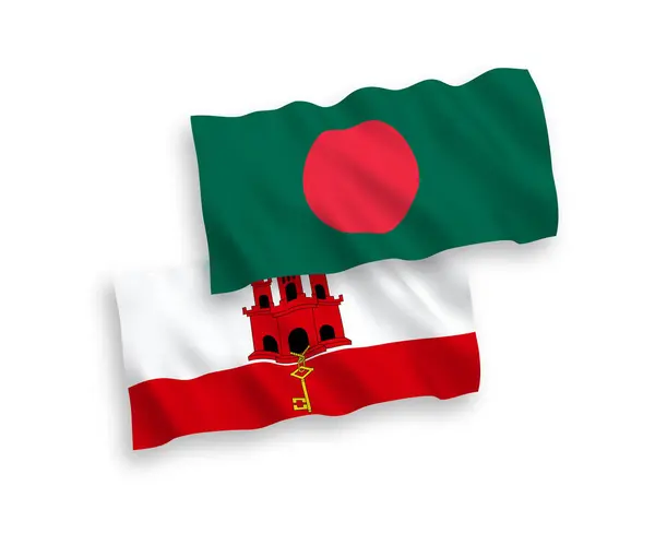 Banderas de Bangladesh y Gibraltar sobre fondo blanco — Archivo Imágenes Vectoriales