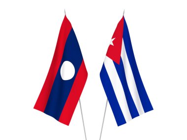Laos ve Küba bayrakları