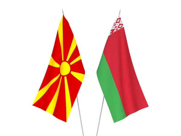 Drapeaux de Macédoine du Nord et Belarus — Photo