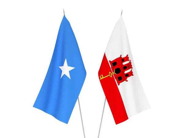 Vlaggen van Gibraltar en Somalië — Stockfoto