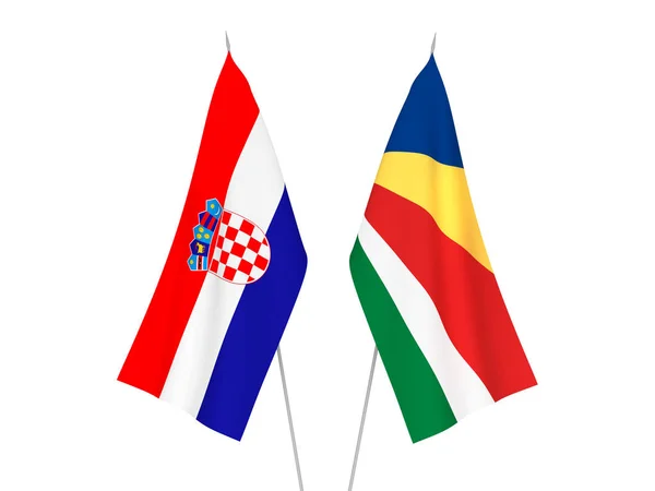 Croatia and Seychelles flags — 스톡 사진