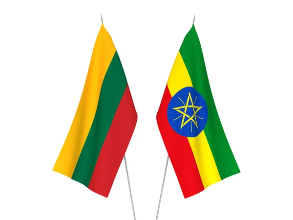 立陶宛和埃塞俄比亚国旗 — 图库照片