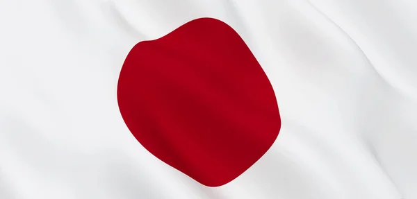 Nationale Gewebewelle Nahaufnahme Flagge von Japan — Stockfoto