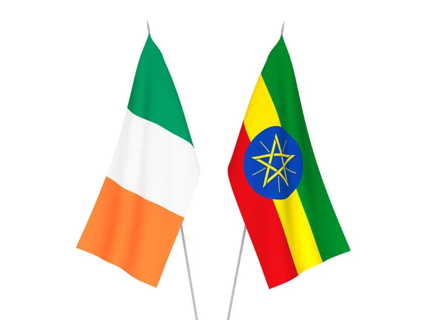 爱尔兰和埃塞俄比亚国旗 — 图库照片