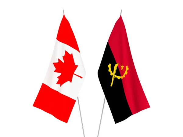 Vlajky Angoly a Kanady — Stock fotografie