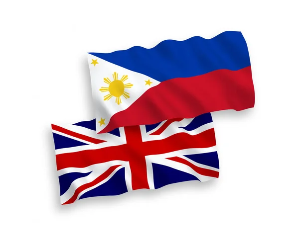 Flags of Great Britain and Philippines on a white background — Stock Vector